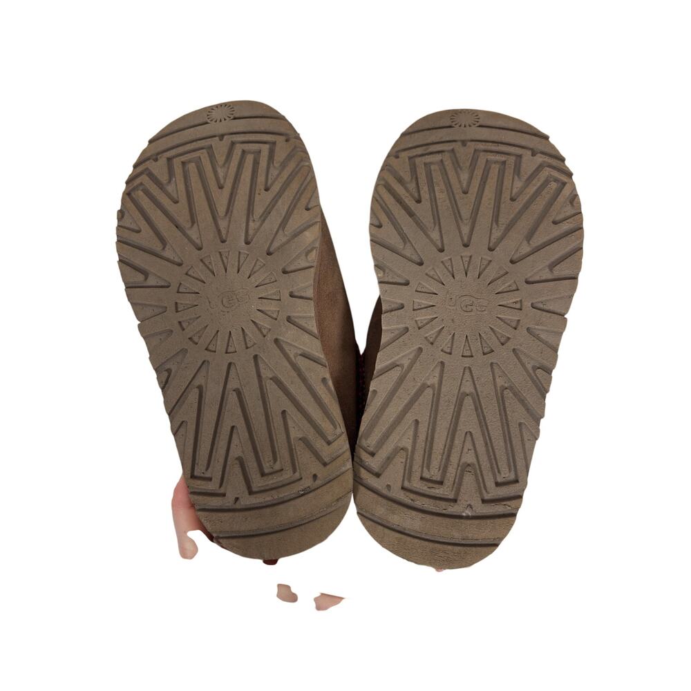 UGG Tasman Slippers Girls Size 2 Brown Suede Fleece Lined Platform - Picture 8 of 8
